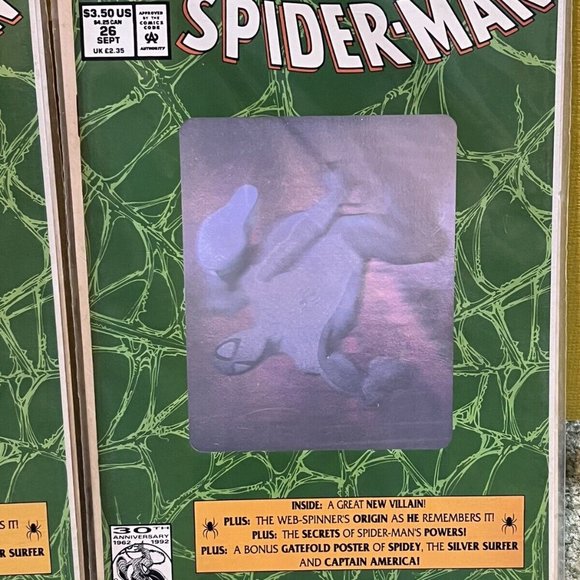 2 1992 “Spider-man” #1 Marvel Comic Book Hi Grade Lot 30th Anniversary Holograph - Picture 3 of 3